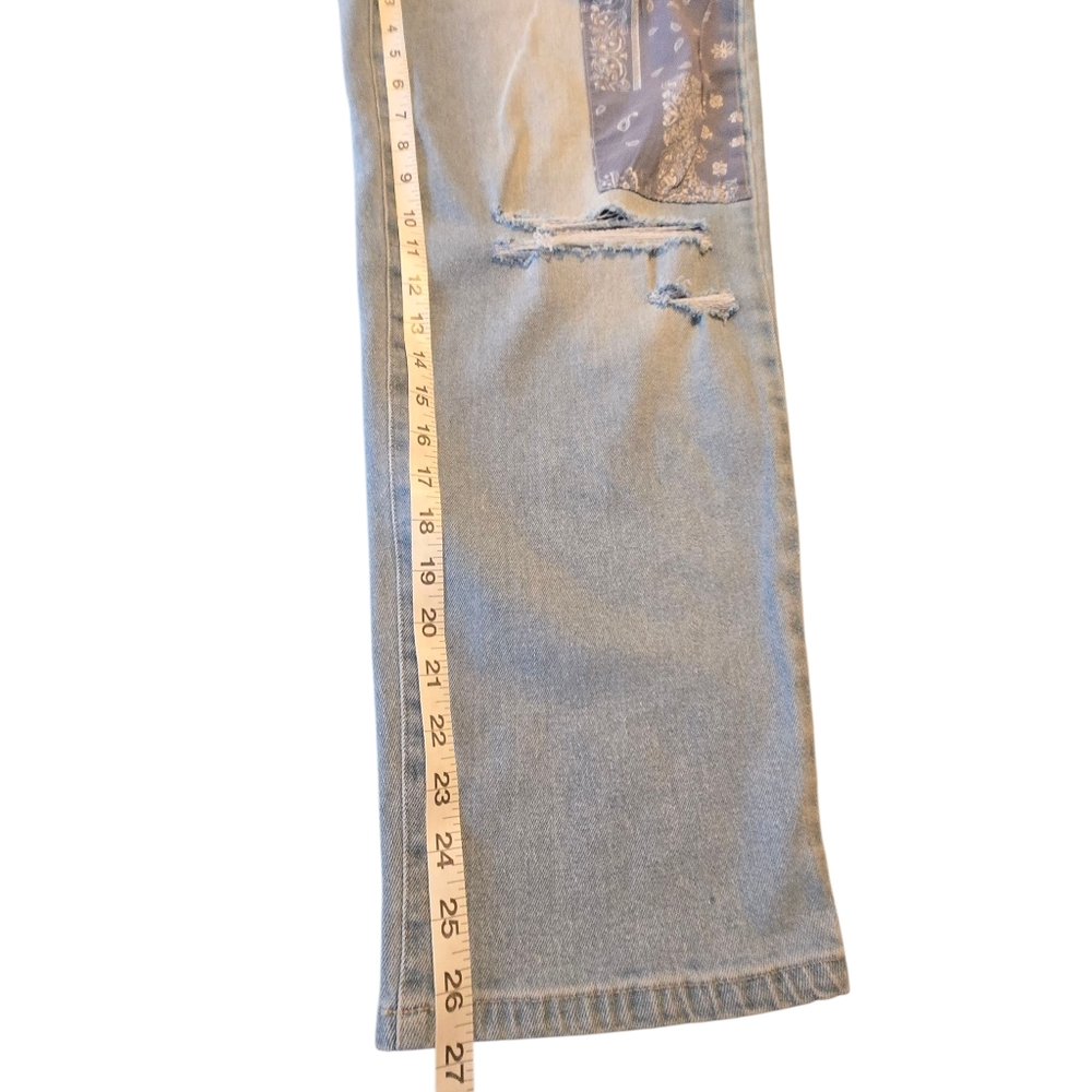 NWT Style&Co. Bandana Roses Vintage Style High Rise Straight Blue Jeans Size 14 - Picture 4 of 10